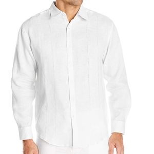 NWT Cubavera men’s eyelet detailed 100%linen shirt